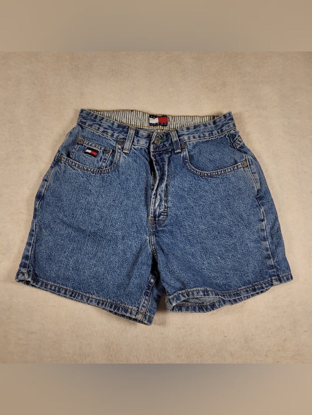 Tommy Hilfiger Denim Shorts Womens 24w Light Blue Cotton 90s Vintage